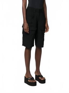 NEW GIVENCHY silk cargo shorts in black